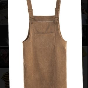 Brown corduroy khaki jumper dress